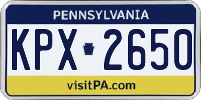 PA license plate KPX2650