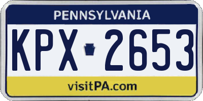 PA license plate KPX2653