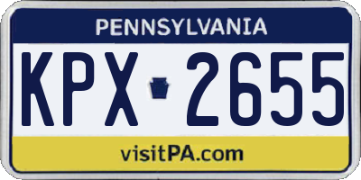 PA license plate KPX2655