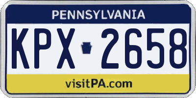 PA license plate KPX2658