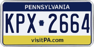 PA license plate KPX2664