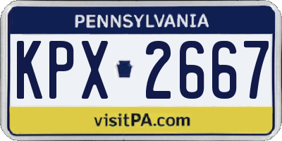 PA license plate KPX2667