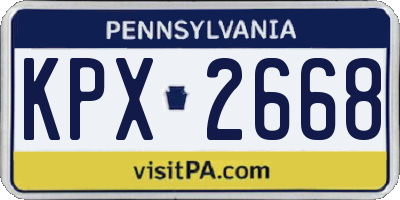 PA license plate KPX2668