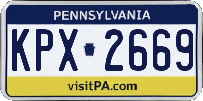 PA license plate KPX2669