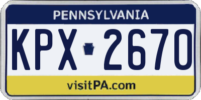 PA license plate KPX2670