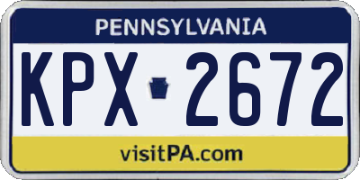 PA license plate KPX2672