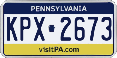 PA license plate KPX2673