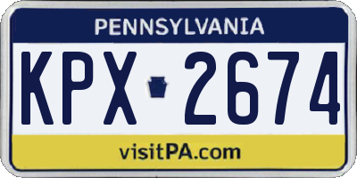 PA license plate KPX2674