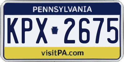 PA license plate KPX2675