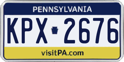 PA license plate KPX2676