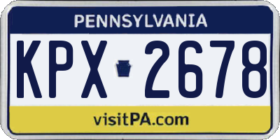 PA license plate KPX2678