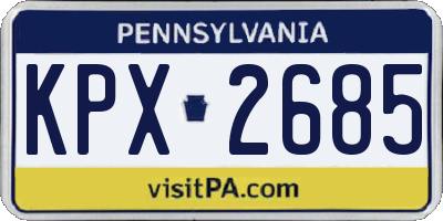 PA license plate KPX2685