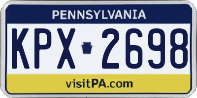 PA license plate KPX2698