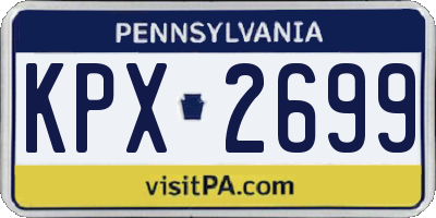 PA license plate KPX2699
