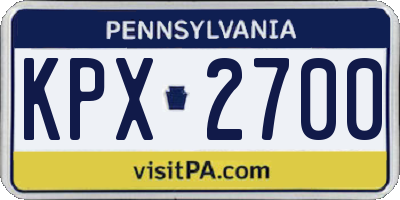 PA license plate KPX2700