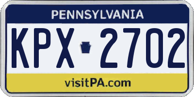 PA license plate KPX2702