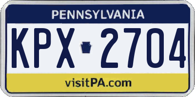 PA license plate KPX2704