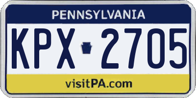 PA license plate KPX2705