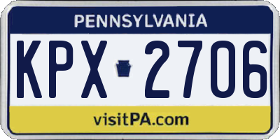 PA license plate KPX2706