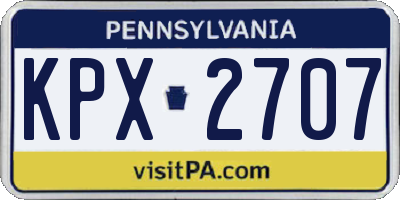 PA license plate KPX2707