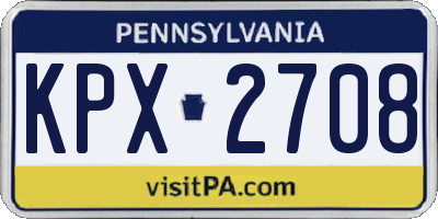 PA license plate KPX2708
