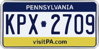 PA license plate KPX2709