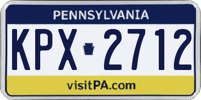 PA license plate KPX2712