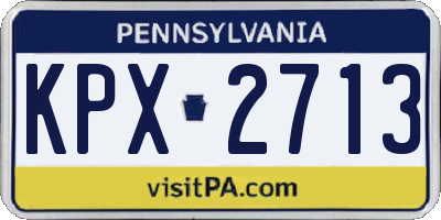 PA license plate KPX2713