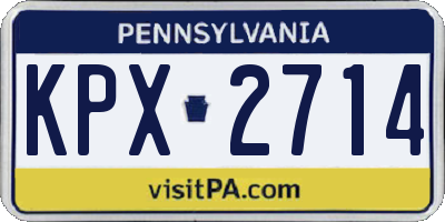 PA license plate KPX2714