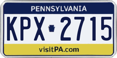 PA license plate KPX2715