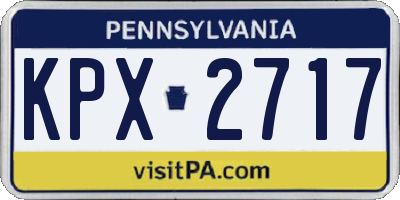 PA license plate KPX2717