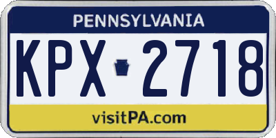 PA license plate KPX2718
