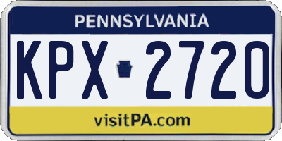 PA license plate KPX2720