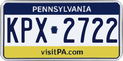 PA license plate KPX2722
