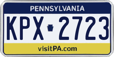 PA license plate KPX2723