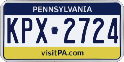 PA license plate KPX2724
