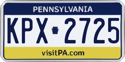 PA license plate KPX2725