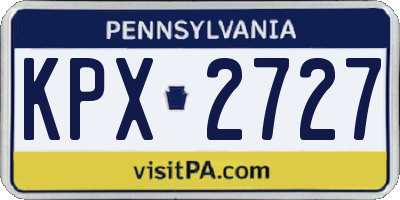 PA license plate KPX2727