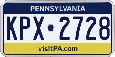 PA license plate KPX2728