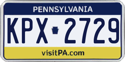 PA license plate KPX2729