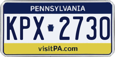 PA license plate KPX2730