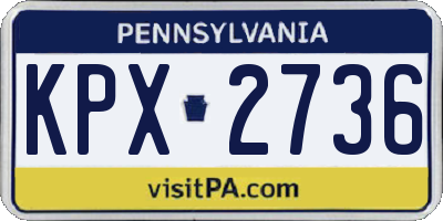 PA license plate KPX2736
