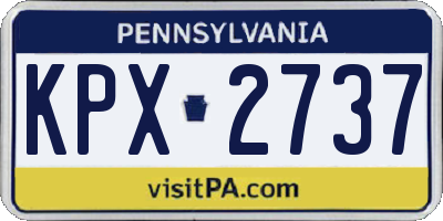 PA license plate KPX2737