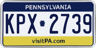 PA license plate KPX2739