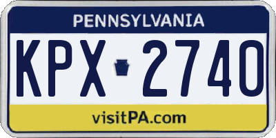 PA license plate KPX2740