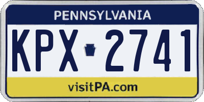 PA license plate KPX2741