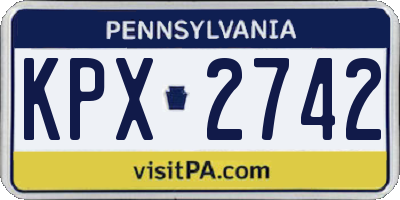 PA license plate KPX2742