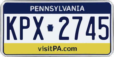 PA license plate KPX2745