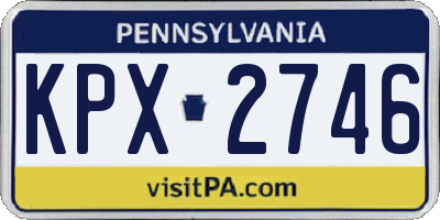 PA license plate KPX2746