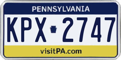 PA license plate KPX2747